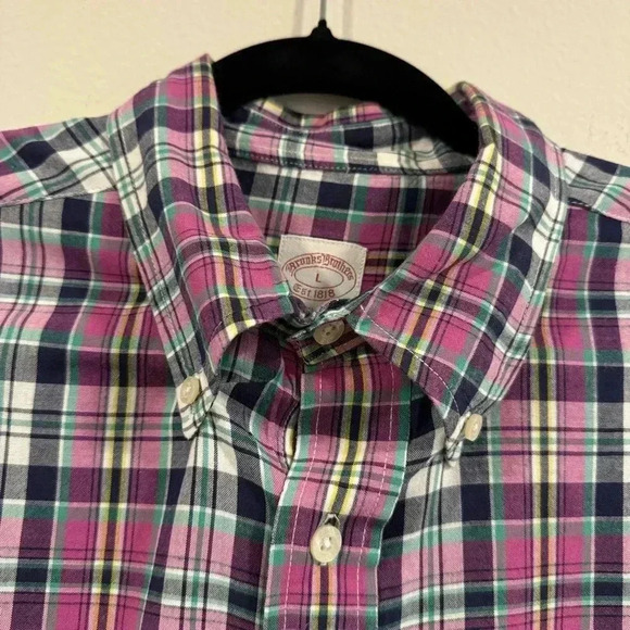 Brooks Brothers The Original Polo Shirt Regular Fit Button Up Shirt Plaid L - Picture 3 of 8